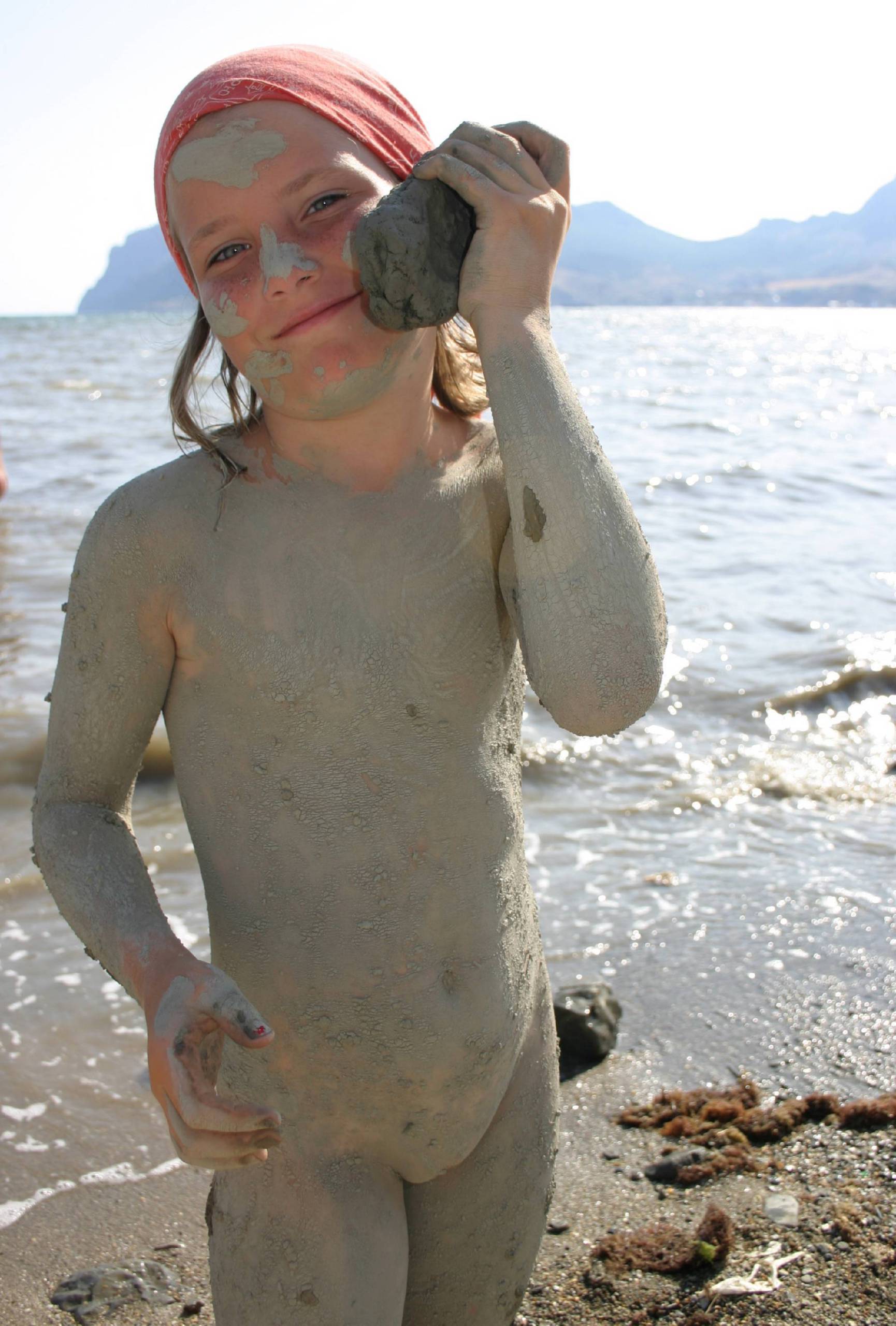 Mud Sculpture on Shores - Nudist Life - 1