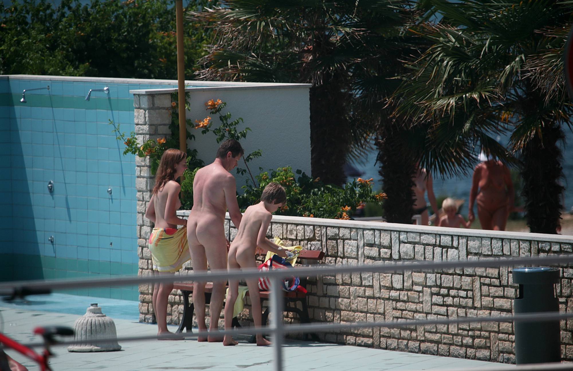 Poolside Family Walkers - Family Nudism Gallery - 2