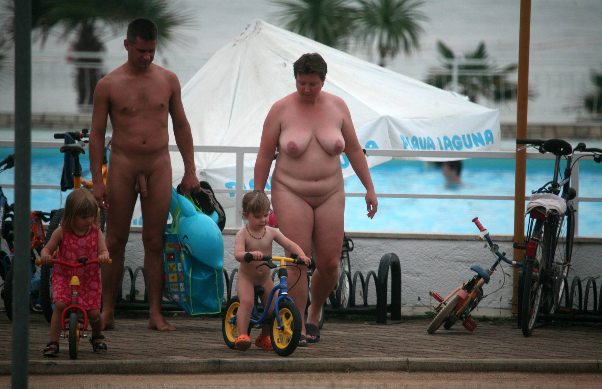 Purenudism Images Naturist Poolside Biking - 1