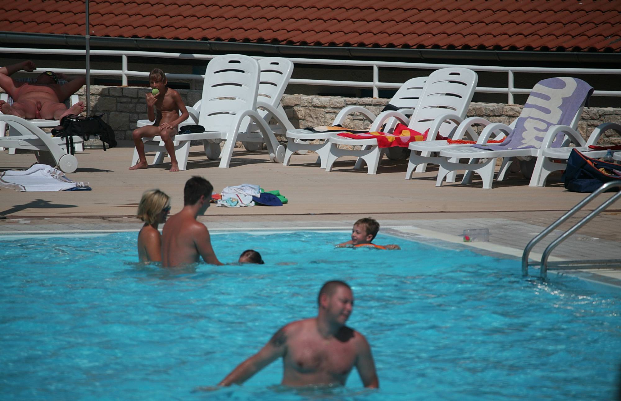 Afternoon Pool Games Naturist Family - 2