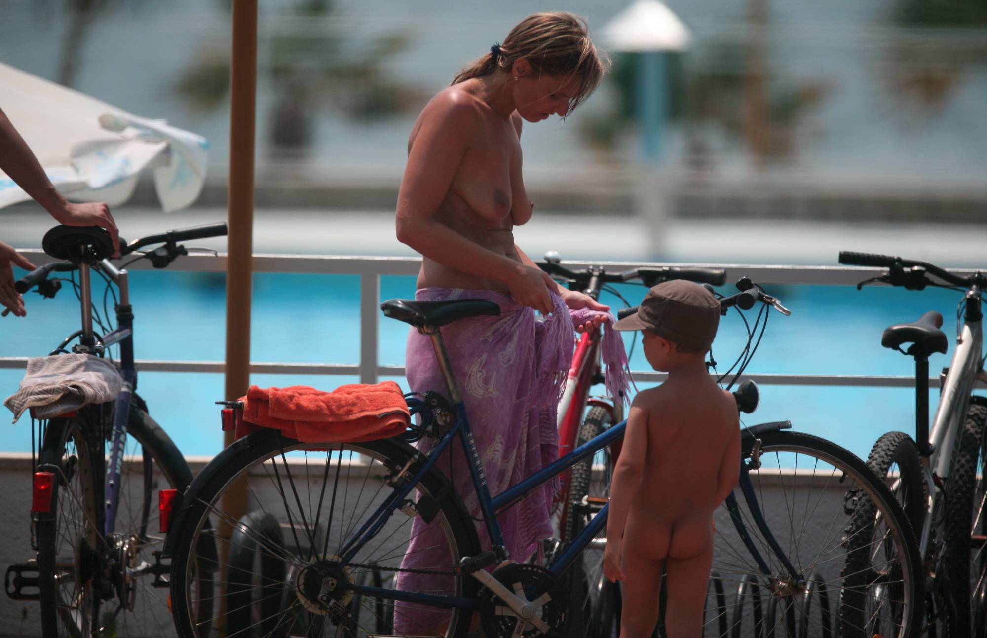 Purenudism Photos Naturist Pool-Side Bikers - 3