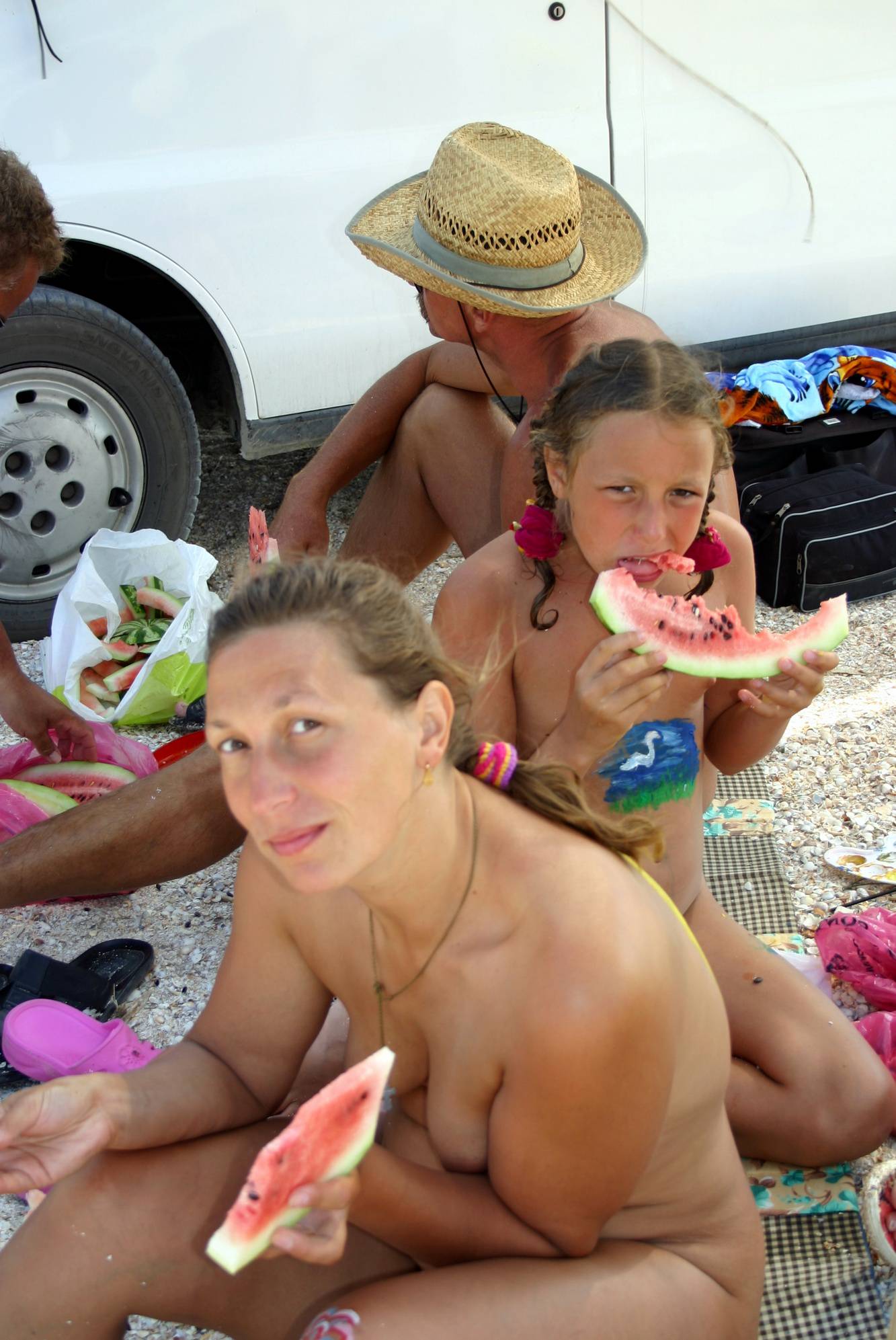 Nudist Watermelon Break - Naturist Family - 2